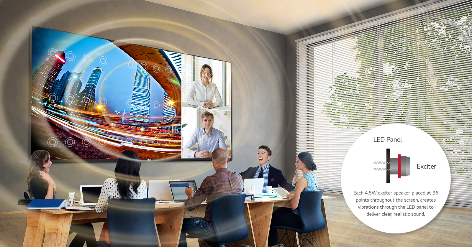 Объемное звучание Surface Sound достигается с помощью 36 встроенных источников